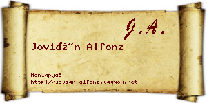 Jovián Alfonz névjegykártya