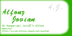 alfonz jovian business card